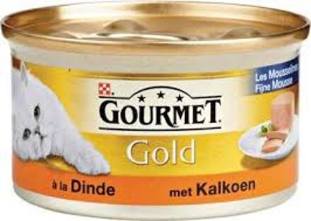 Gourmet Gold Mousse - Kalkoen - Kattenvoer - 24 x 85 g