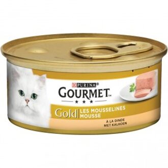 Gourmet Gold Mousse - Kalkoen - Kattenvoer - 24 x 85 g