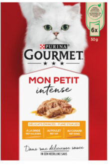 Gourmet Mon petit kleine porties met eend, met kip, met kalkoen 6x50g kattenvoer