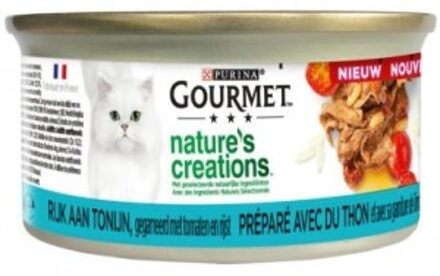 Gourmet Nature's Creations met tonijn nat kattenvoer (blik 85 gr) 48 x 85 g