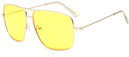 GOZLUGU Vintage Gold Metal Frame Brillen Heren Dames zonnebril Retro Vierkante Optische Lens Eyewear Nerd Clear Lens Bril night vision