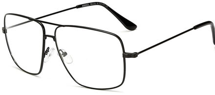 GOZLUGU Vintage Gold Metal Frame Brillen Heren Dames zonnebril Retro Vierkante Optische Lens Eyewear Nerd Clear Lens Bril zwart