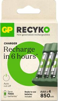 GP Batteries USB batterijlader GP B441 4 x RECYKO AAA 850 mAh Assortiment - One size