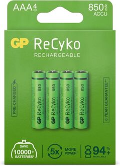 GP batterijen GP Recyko AAA 850mAh 4x