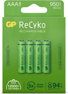 GP batterijen GP Recyko AAA 950mAh 4x