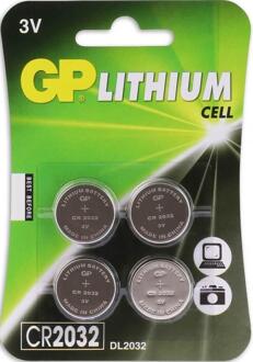 GP CR2032 Lithium-knoopcelbatterijen 3V 4 stuks