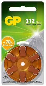 GP Hoorapparaatbatterij ZA312 bruin