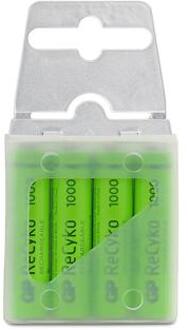 GP ReCyko 1000 Oplaadbare AAA Batterijen 950mAh w. Plastic Doos - 4 stuks.