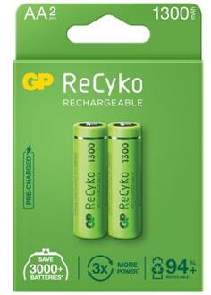 GP ReCyko 1300 Oplaadbare AA Batterijen 1300mAh - 2 stuks.