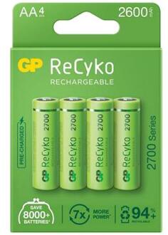 GP ReCyko 2700 Oplaadbare AA Batterijen 2600mAh - 4 stuks.