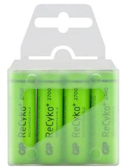 GP ReCyko+ 2700 Oplaadbare AA Batterijen 2600mAh w. Plastic Doos - 4 stuks.