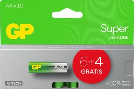 GP Super Alkaline batterij AA 10-pack actieblister(6+4) - A3012300