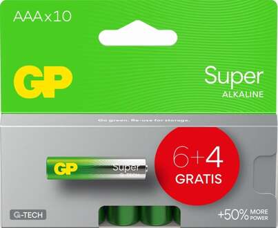 GP Super Alkaline batterij AAA 10-pack actieblister(6+4) - A3012310