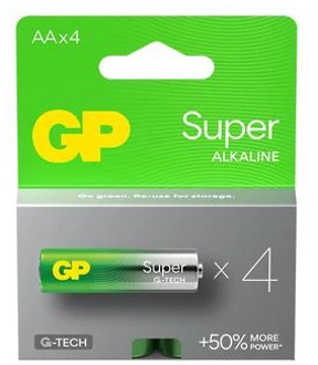 GP Super G-Tech LR6/AA Alkaline batterijen - 4 stuks.