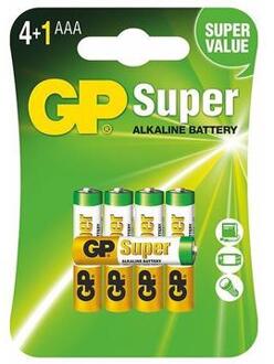 GP Super LR03/AAA batterijen - 5 stuks.