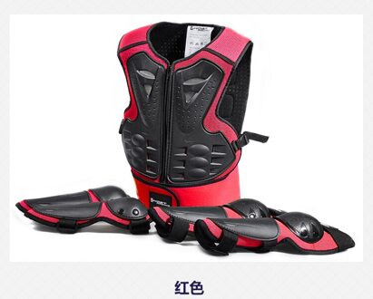 GR03 Motorfiets Care Armor Armor Pak Kind Bescherming Pak Sport Knie Zorg Elleboog Rood