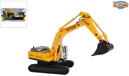 graafmachine diecast 22 cm geel