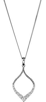 'Grace' Dames 925 Sterling Zilveren Set: Ketting-Pendule + Oorbellen - Zilver SET-7493
