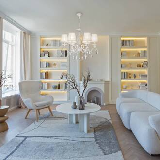 Grace kroonluchter, wit, 6-lamps, organza, E14 wit, goud, transparant