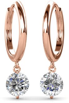 Grace Oorbellen - Roségoud en Kristal - One Size