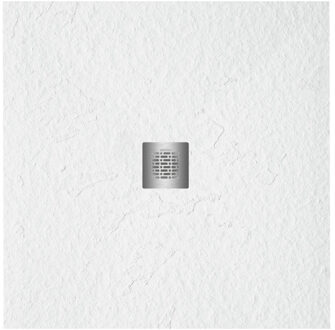 Grade douchevloer - 100x100cm - antislip - antibacterieel - mineraalmarmer - vierkant - mat wit 400000000000019931 Wit mat