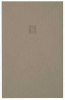 Grade douchevloer - 100x110cm - antislip - antibacterieel - mineraalmarmer - rechthoek - mat cream (taupe) 400000000000019505 Cream mat