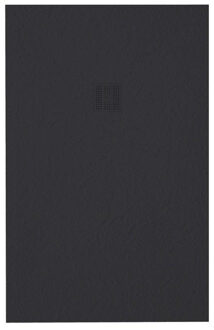 Grade Douchevloer - 100x90cm - antislip - antibacterieel - mineraalmarmer - rechthoek - mat zwart 400000000000019832 Zwart mat