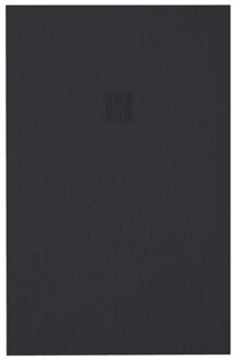 Grade douchevloer - 80x190cm - antislip - antibacterieel - mineraalmarmer - rechthoek - mat zwart 400000000000019826 Zwart mat