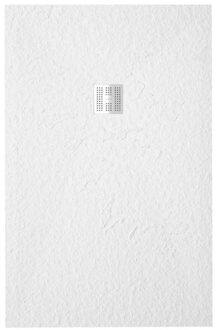 Grade douchevloer - 90x190cm - antislip - antibacterieel - mineraalmarmer - rechthoek - mat wit 400000000000020017 Wit mat