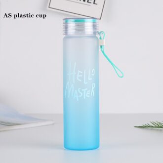 Gradiënt Kleurrijke Water Fles Water Cup Outdoor Waterfles Keuken Glas Water Fles Hittebestendig blauw