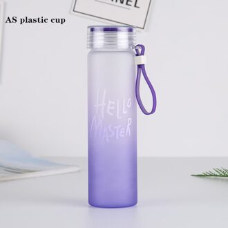 Gradiënt Kleurrijke Water Fles Water Cup Outdoor Waterfles Keuken Glas Water Fles Hittebestendig paars