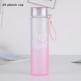 Gradiënt Kleurrijke Water Fles Water Cup Outdoor Waterfles Keuken Glas Water Fles Hittebestendig roze