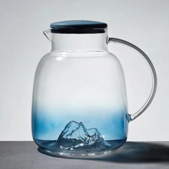 Gradiënt View Van Bergen Koud Water Fles Glas Grote Capaciteit Theepot Huishoudelijke Sap Pot Koffie Pot Thee Beker Koud Drankje pot 1 POT 1800ML