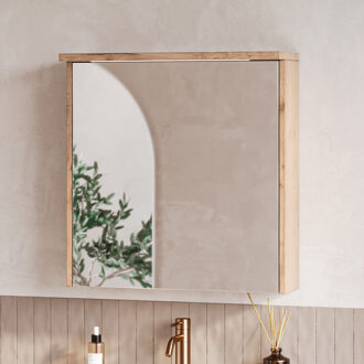 Grado spiegelkast met verlichting 60cm 1 deur warm eiken
