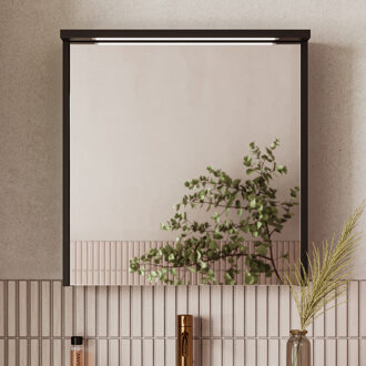 Grado spiegelkast met verlichting 60cm 1 deur zwart mat
