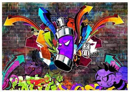 Graffiti Colourful Attack Vlies Fotobehang 200x140cm