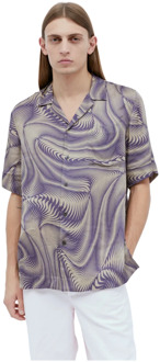 Grafisch Print Shirt Dries Van Noten , Purple , Heren - XL