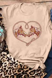 Grafisch T-shirt Huidkleurig