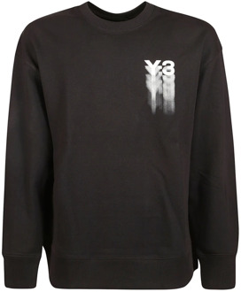 Grafische Crewneck Sweatshirt Y-3 , Black , Heren - Xl,L,M