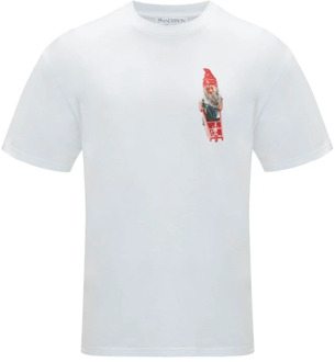 Grafische Print Crew Neck T-shirt JW Anderson , White , Heren - M,S