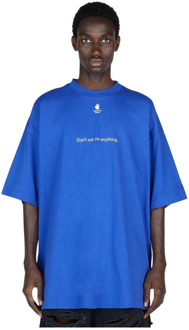 Grafische Print Crewneck T-Shirt Vetements , Blue , Heren - S