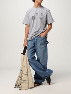 Grafische Print Korte Mouwen T-shirt Grijs