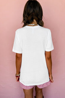 Grafische Print T-shirt Wit