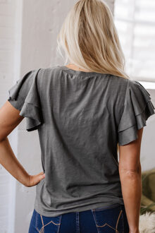 Grafische T-shirt Korte Mouwen - maat L Grijs