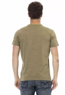Grafische T-shirt Korte Mouwen Ronde Hals Kaki - 2XL
