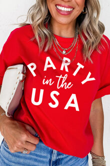 Grafische T-shirt USA Feest Rood