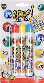 Grafix 3x Bingo stiften/markers blauw/geel/rood - Actiespellen
