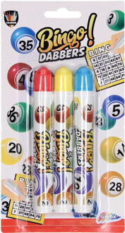 Grafix 3x Bingo stiften/markers blauw/geel/rood