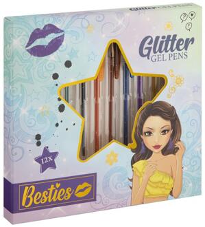 Grafix Besties Glitter Gel Pennenset 12-delig Assorti