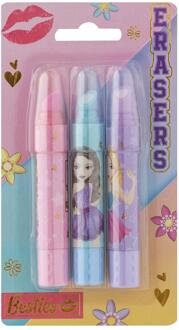 Grafix Besties Lipstick gum 3 stuks op kaart verschillende